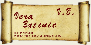 Vera Batinić vizit kartica